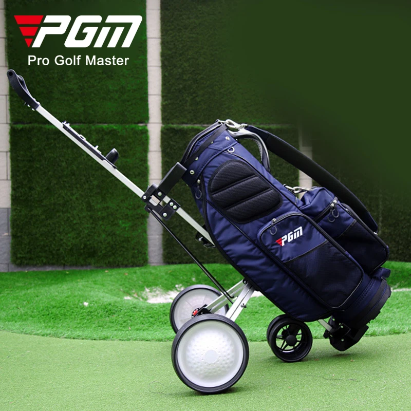 PGM QC001 golf buggy push trolley 3 wheel outdoor folding golf trolley for sale