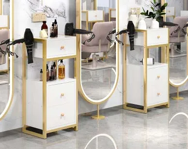 New barber shop cabinet tool table hairdresser special shelf hairdressing floor mirror table cabinet