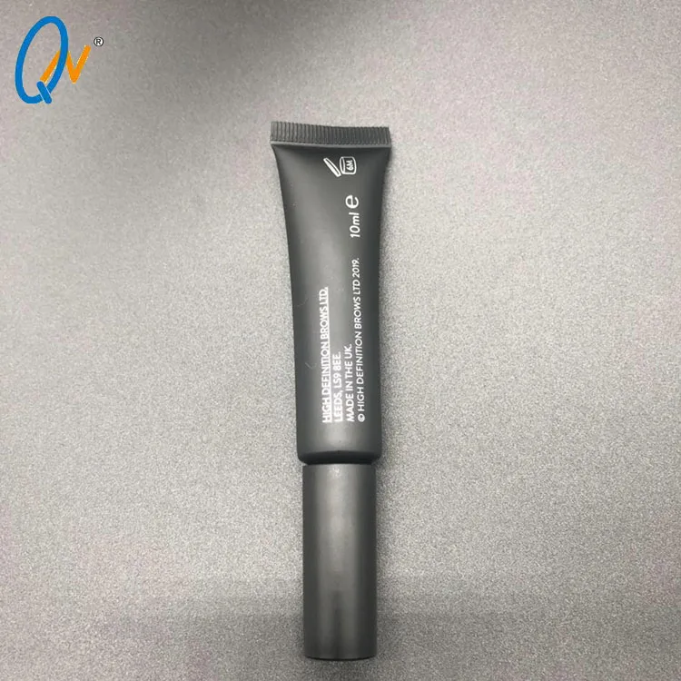 Wholesale Custom 10ml Luxury Black Hot Stamping Printing Cosmetic Packaging Black Matte Mascara Cream Soft PE Tube