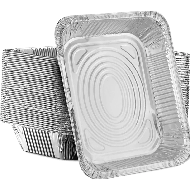 USA Warehouse In Stock Rectangular Aluminum Foil Containers/ Aluminum Foil Tray with Lid/Disposable Aluminium Pans for Food