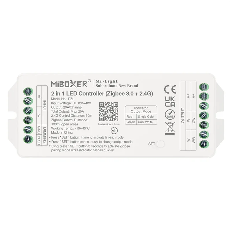PZ2 2 в 1 светодиодный контроллер Zigbee 3 0 4 г выход Макс 20 А яркость и цветовая температура регулируемый режима выхода