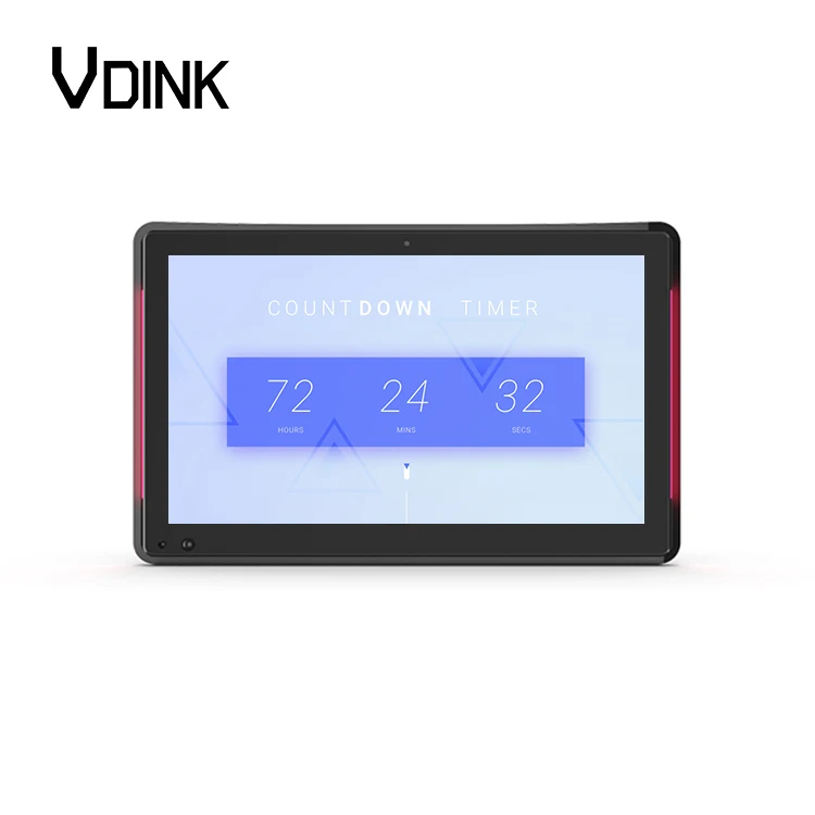 Vdink Android Tablet 10 Inch Wall Mount Touch Screen ODM All-In-One Pc Led Light Bar Booking System Meeting Room Tablet Pc