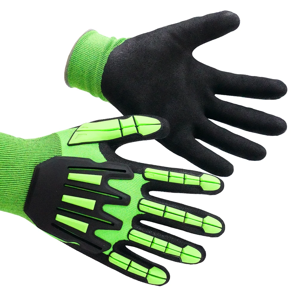 POPALM Whosale Heat-press Industrial-Grade Anti-Collision Padding TPR Safety Gloves for Maximum Hand Protection