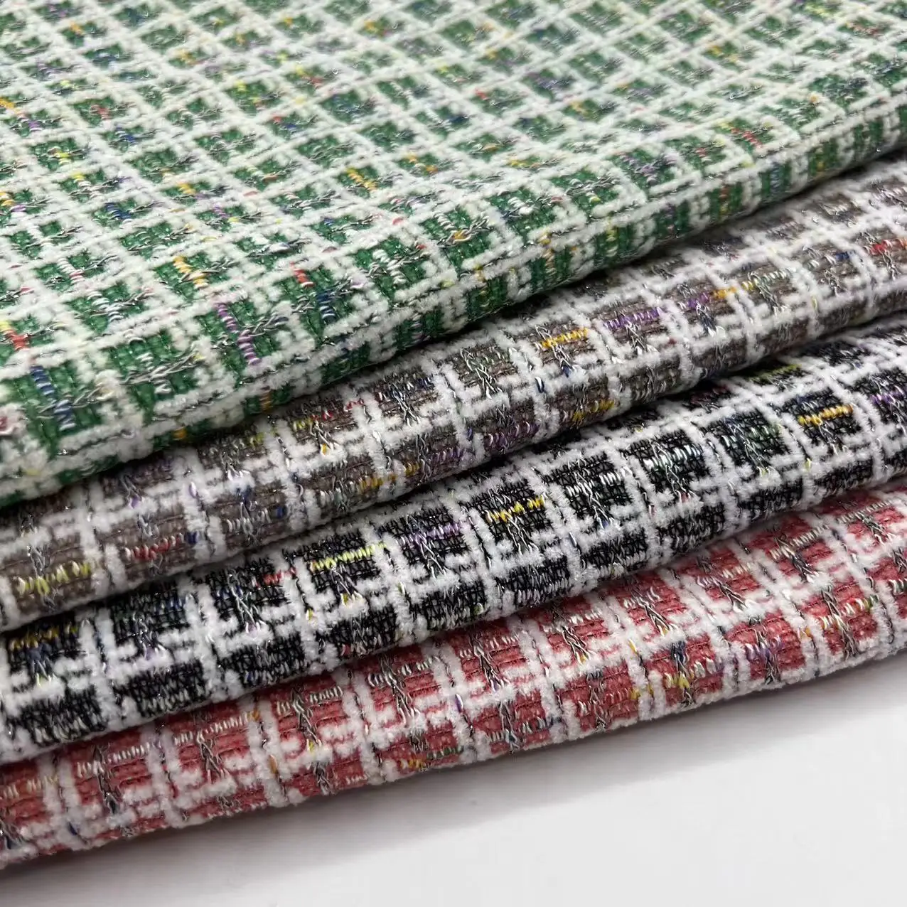 High quality knitted breathable 310gsm jacquard 91%polyester 8%rayon 1%spandex fabrics for shirt