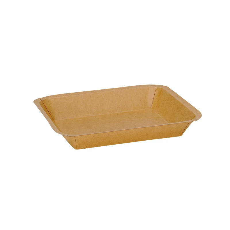 Food grade kraft paper disposable snack hotdog street food plate trays