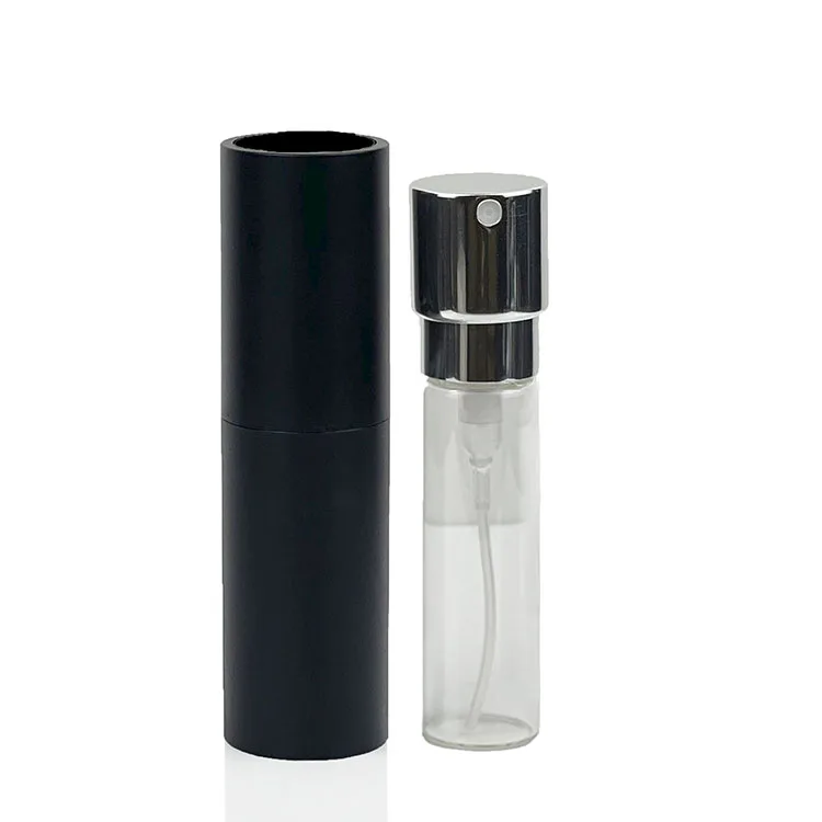 3ml 5ml 8ml 10ml black plastic spray bottle for perfume refillable cosmetic atomizer empty packaging