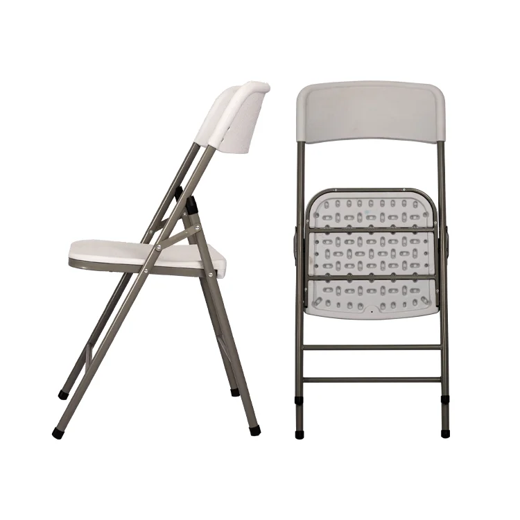 Popular Factory Cheap Outdoor HDPE Metal Banquet Portable White Plastic Folding Chair