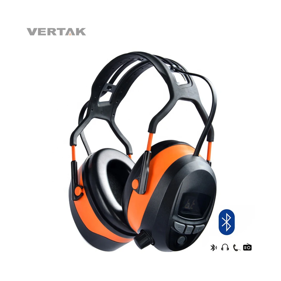 VERTAK Blue-tooth MP3 Noise-Reduction Safety Earmuffs Ear Hearing Protection With Radio