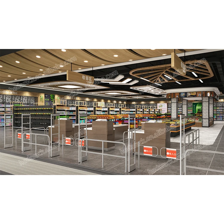 Guangzhou Heda Metal Supermarket Gondola shelf Shelving Convenience Store Display rack for sale