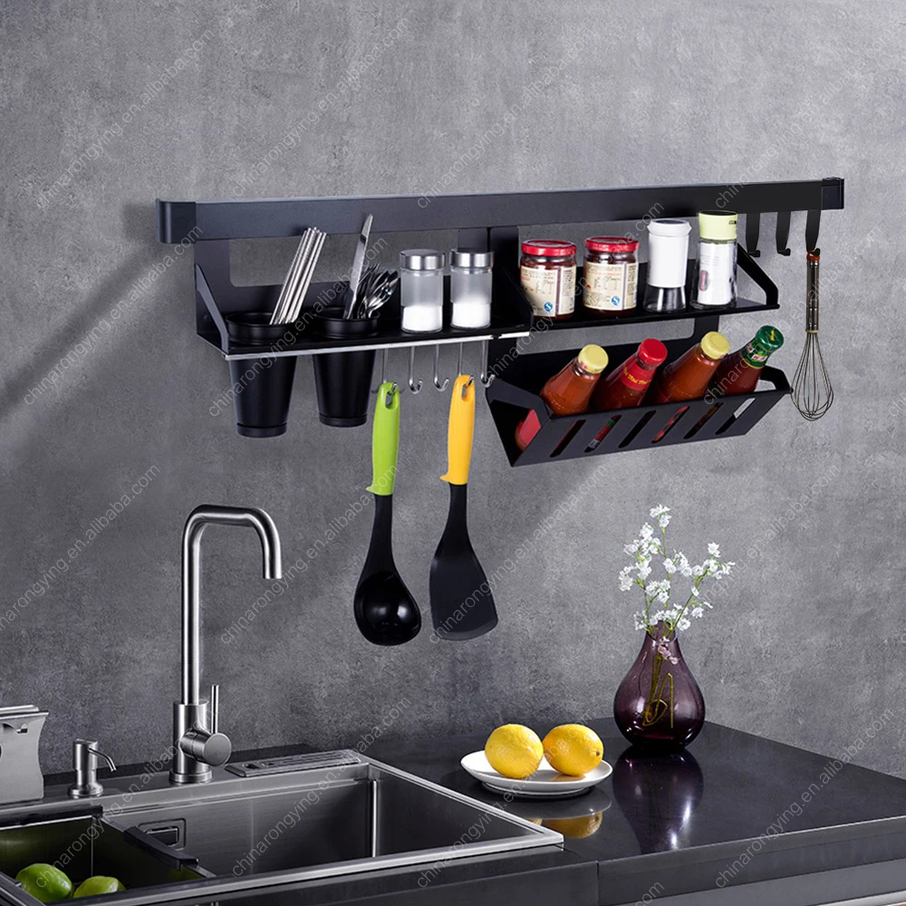 stainless steel 304 kitchen spice chopsticks soup storage wall rack,combinable rack