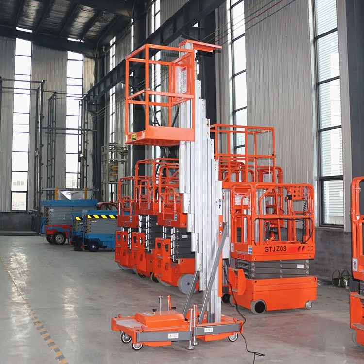 Mobile electric hydraulic aluminum vertical telescopic man lift