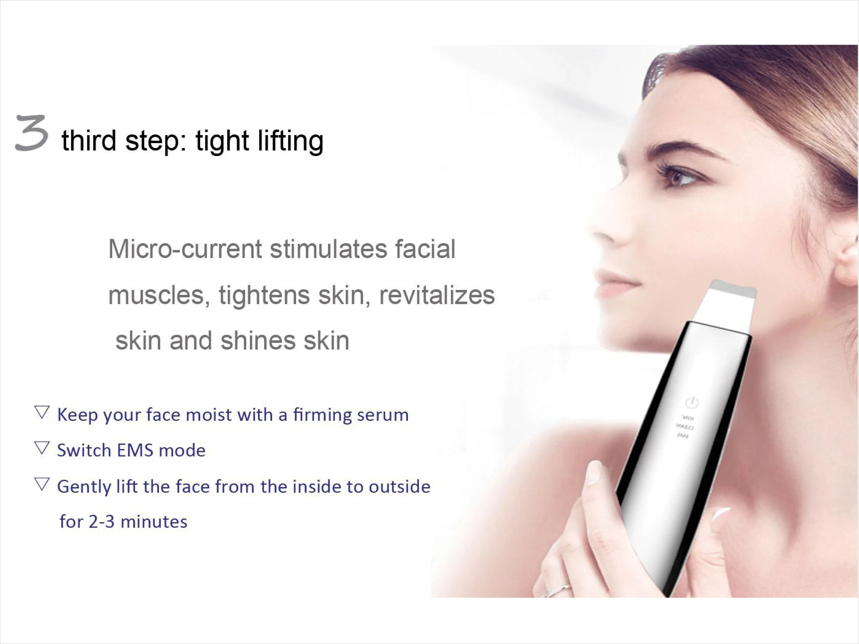 new version profecional ultrasonic wireless charging dermabrasion skin scrubber