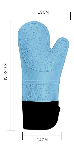 Extra Long Professional Silicone Oven Mitt Oven Mitts with Quilted Liner Heat Resistant Pot Holders Flexible Oven Gloves
