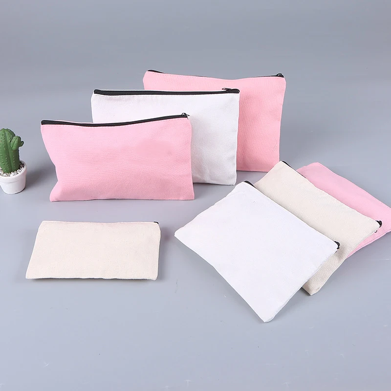 Wholesale Custom Canvas Make Up Cosmetic Bag Bridesmaid Makeup Brushes Bags For Gift