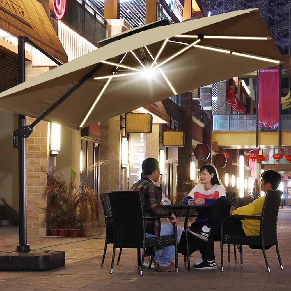 roman umbrella light outdoor patio umbrella led light blue tooth speaker