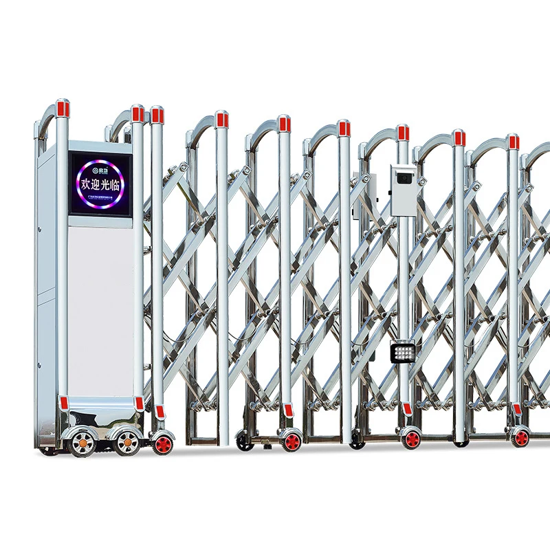 Hot sale retractable gates sliding door motor gate aluminum trackless folding gate by motor operated