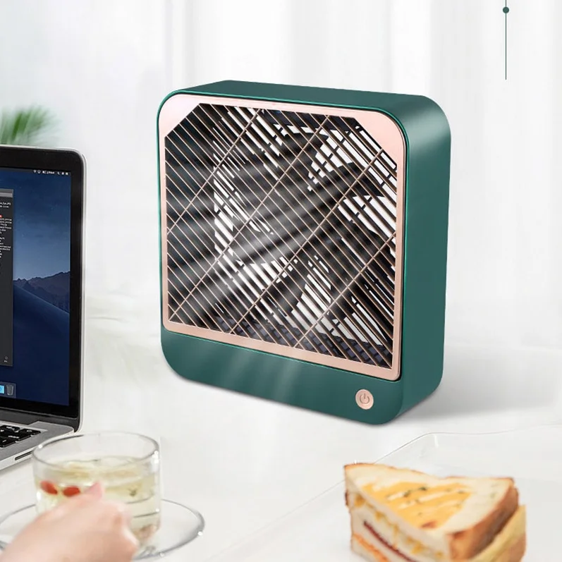 EBEZ New Design 2 Adjustable Speed Green Portable Cooling Fan 4W Low Consumption 7 Blades USB Mini Wireless Desk Fans