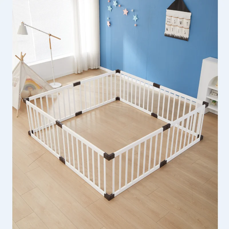 Toddlers Kids Wooden Baby Safety Play Pen Portable Wooden Baby Playpen Fence with Door for Babies