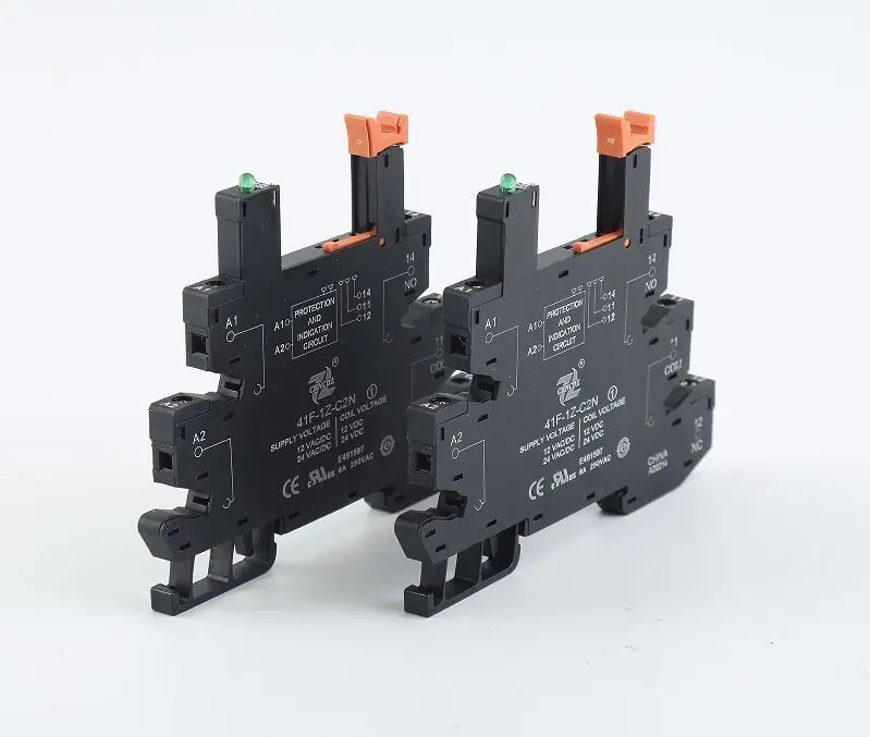 PLC 6.2mm thickness din-rail 6 A contact rating slim relay socket HF41F 024-ZS 41F-1z-c2-1