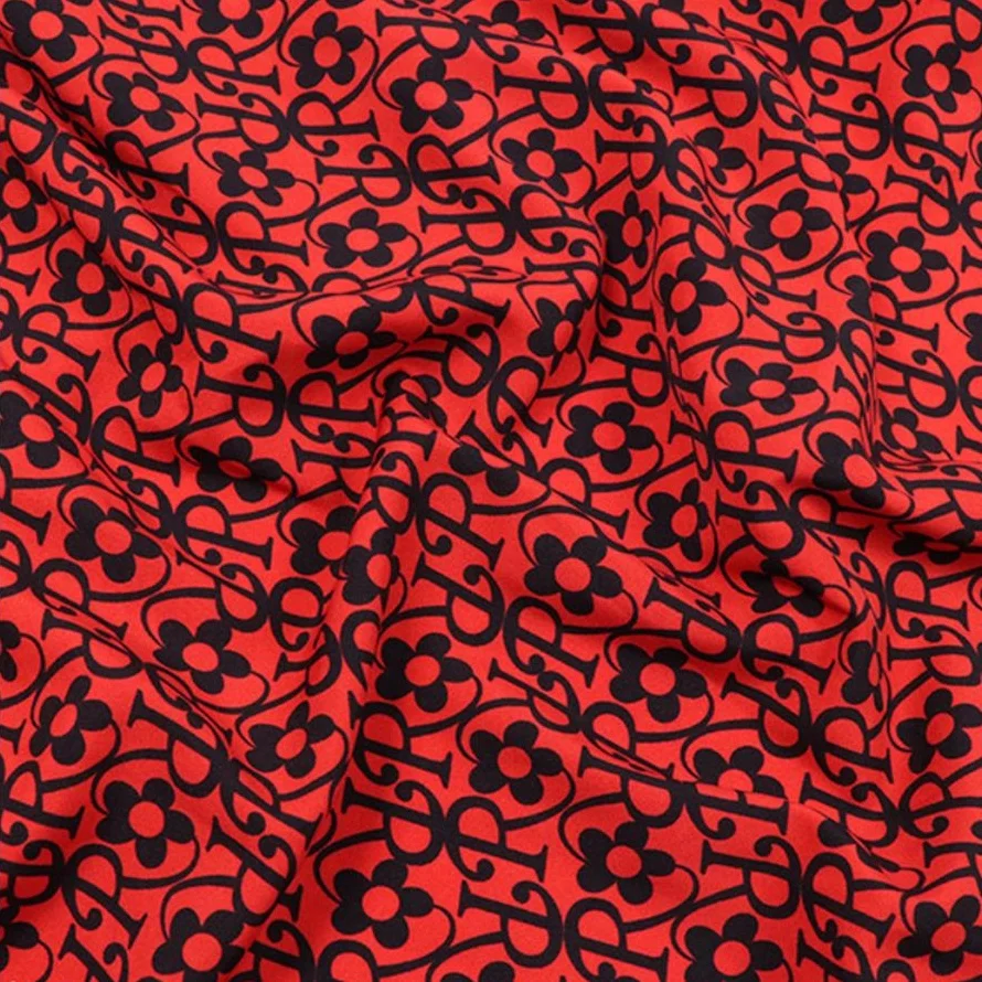 High quality black sunflower print shirt for women dress for children 100D four-sided elastic fabric