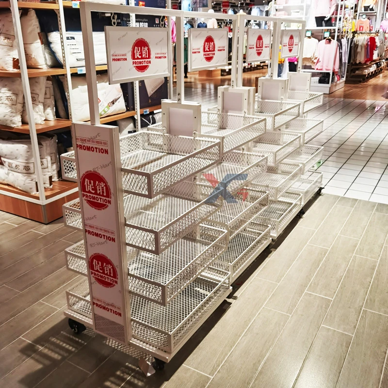 Shop furniture customized 3 tiers wire storage basket metal wire shelving display beauty supply store shelves display rack