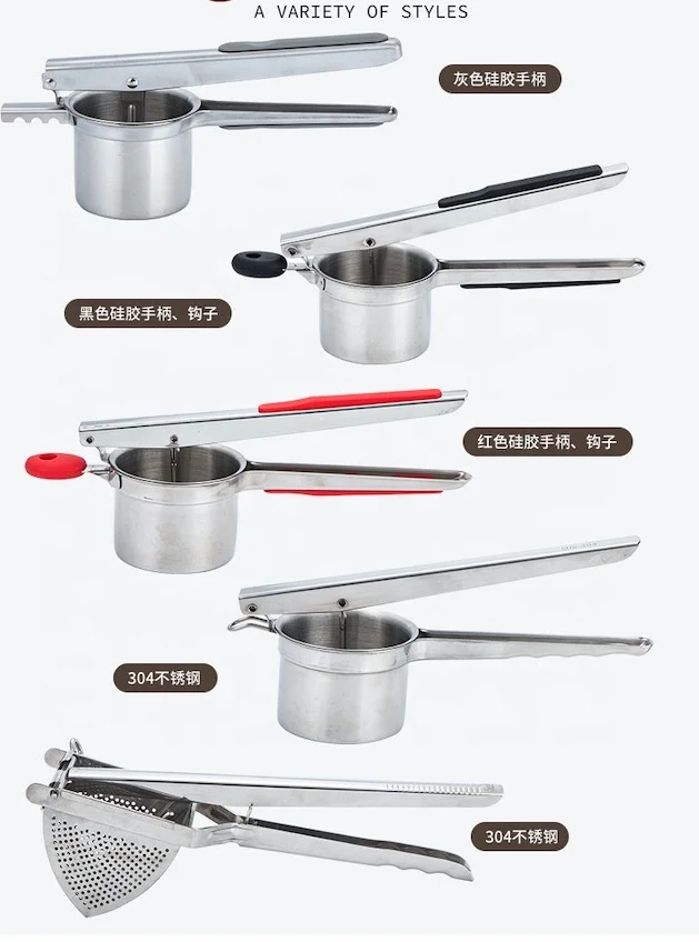 Potato Ricer  Masher Fruit and Vegetable Tools Ricer Stainless Steel Potato Masher and Ricer Kitchen Tool, Press and Mash potato