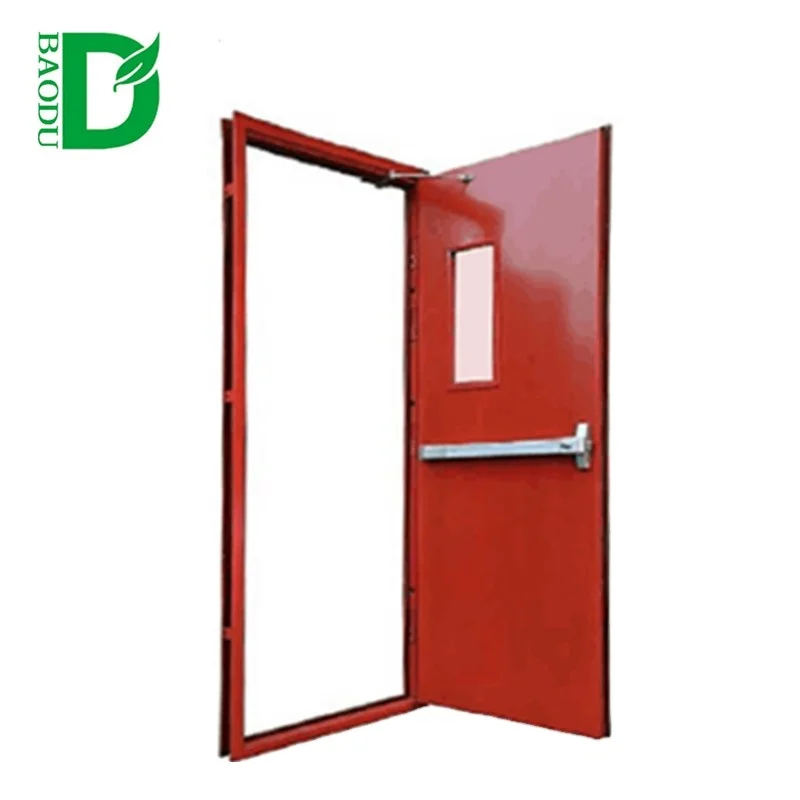 Стальная огнеупорная стеклянная дверь с паническим толчком высокое качество ворота для прохода двери больницы школы теплоизоляция другие