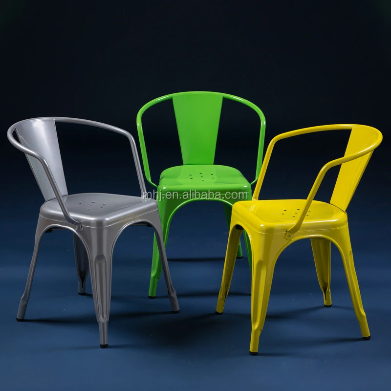 multicolor antique iron stackable cafe shop bistro tolixs chair