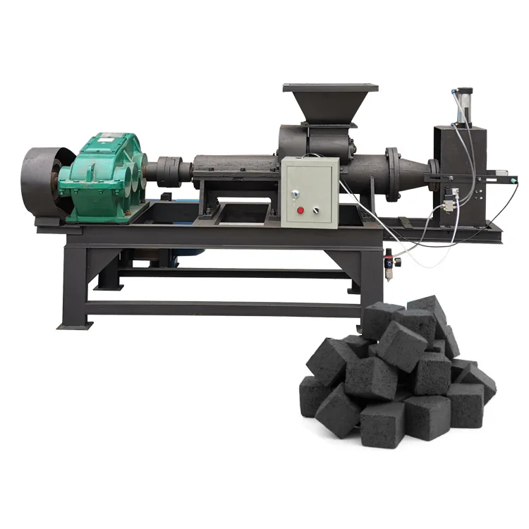 Discount Wholesales Coconut Charcoal Briquette Machine  Shisha BBQ Screw Type Charcoal Making Machine Extruder Production Line
