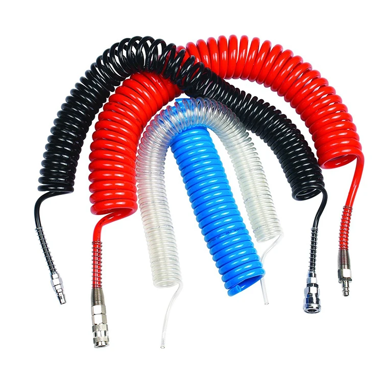 
Flexible Pneumatic TPU Air Brake Pipe Coil Hose With Quick Coupler For Truck And Industrial Use 