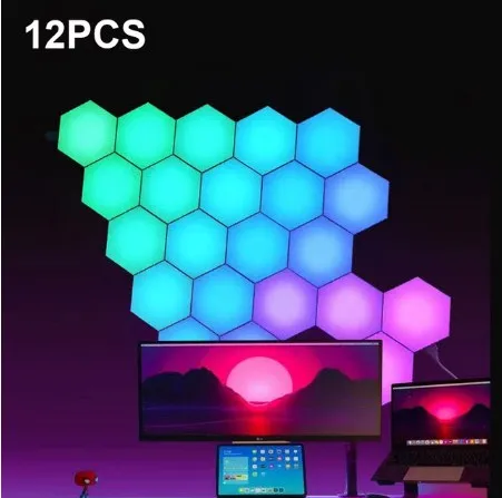 RGB синий зуб Wifi светодиодный шестигранный свет Сделай своими руками внутренний настенный светильник приложение пульт дистанционного управления ночник компьютерная игровая комната украшение спальни
