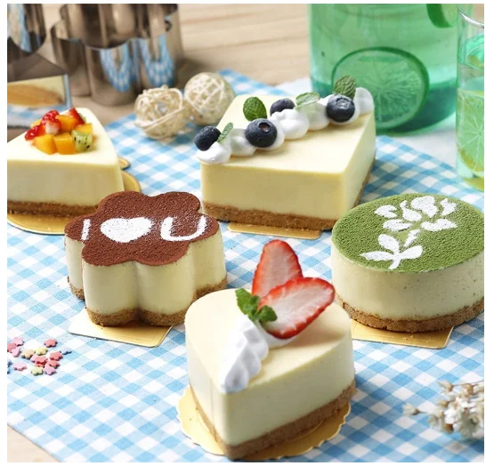 Stainless steel cake mold - set of 4 dessert cake mousse mold mini baking mold for desserts making