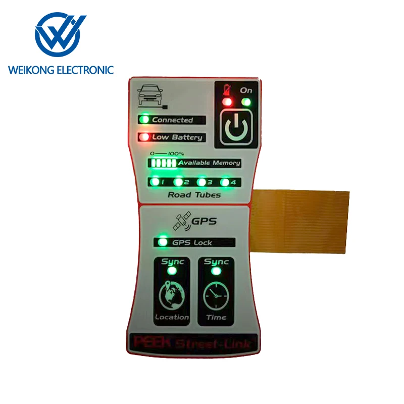 Membrane Switch With Led embossed button film keyboard backlight film switch with Led film switch