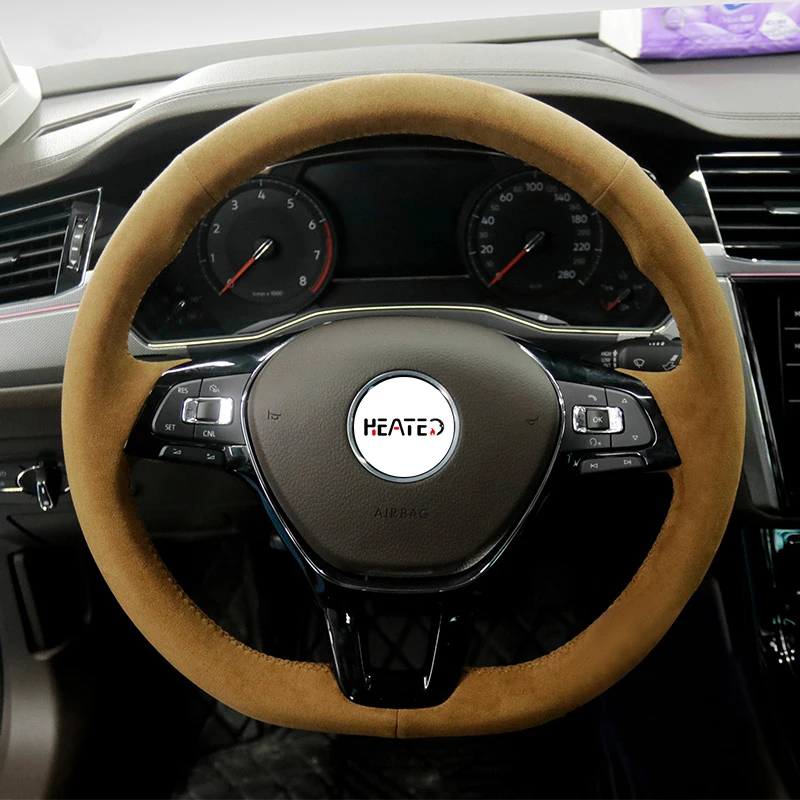 Steering Wheel Cover in Alcantara for Volkswagen VW Golf 7 Polo 5 Arteon Passat Tiguan T-Roc e-Golf 2013 2015-2022