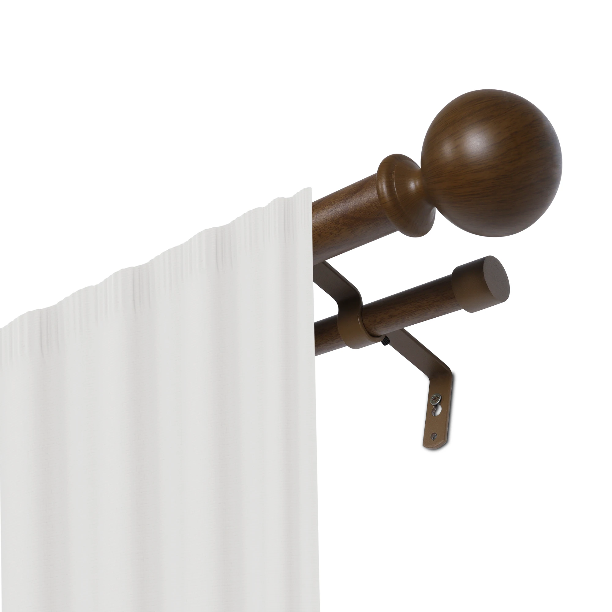 Design poles suppliers Factory price curtain pipe wrought iron Aluminium Alloy Bay Window Finials Metal Curtain Rod Set