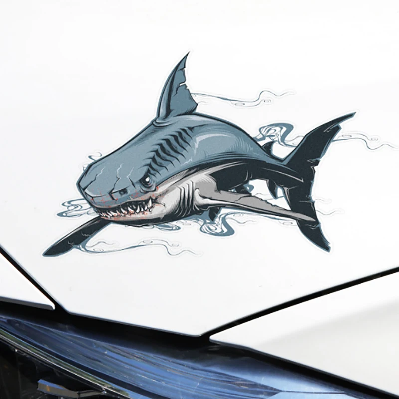 Drop shipping Car Window Glass Sticker Shark Skeleton Decal for Car Body Scratches Decals