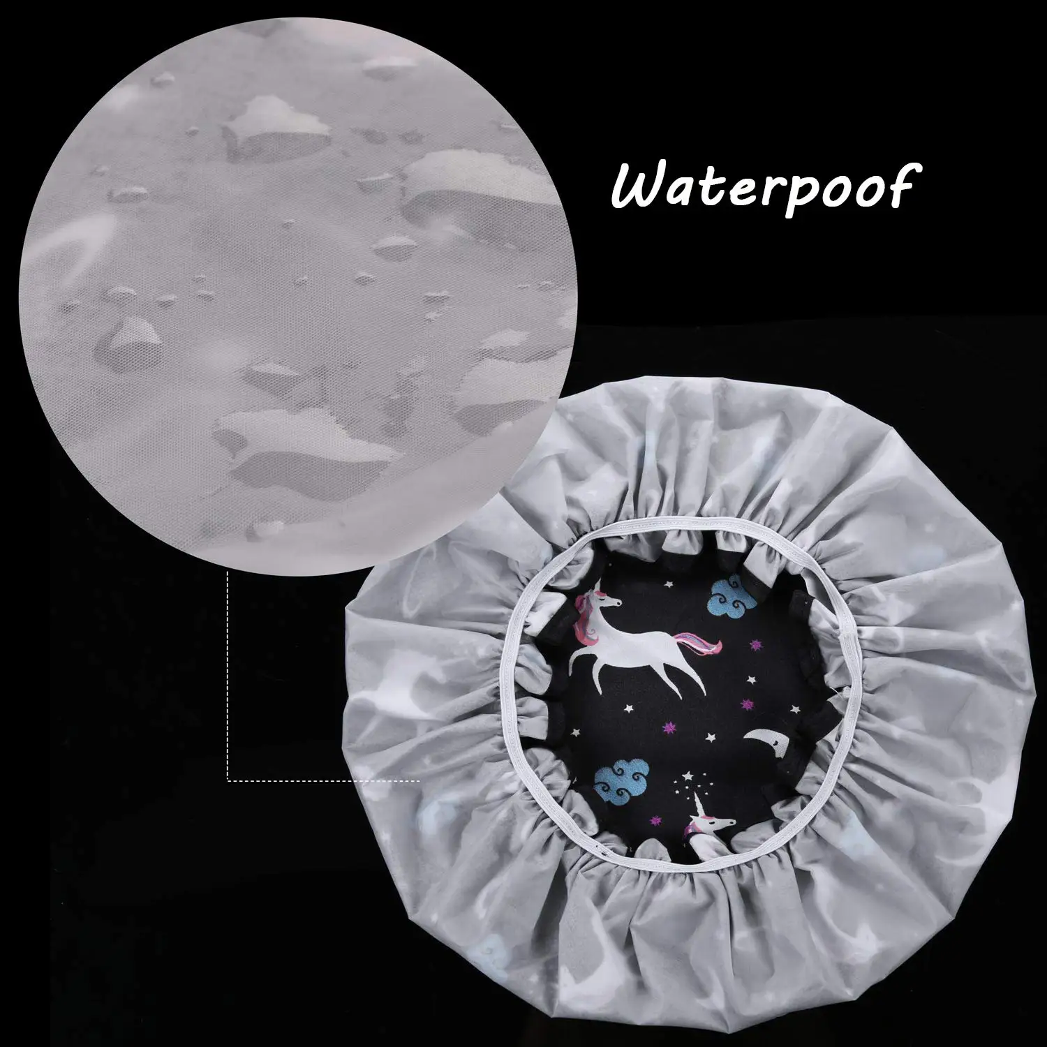 
High Quality New Double Layers Satin Custom Bathing Shower Cap Waterproof Hair Cap 