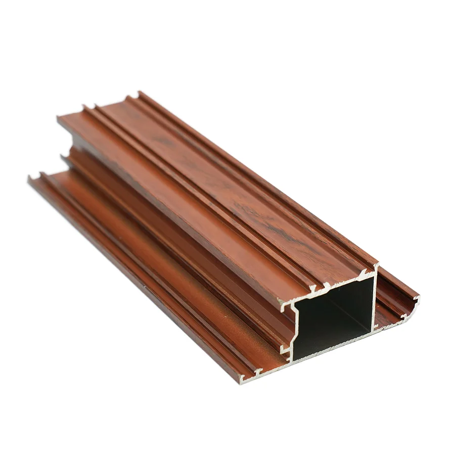 Aluminium Alloy Casement Window Frame Wood Grain Custom Cut Bended CNC Doors Windows Wood-Grain Aluminum Extrusion Profile