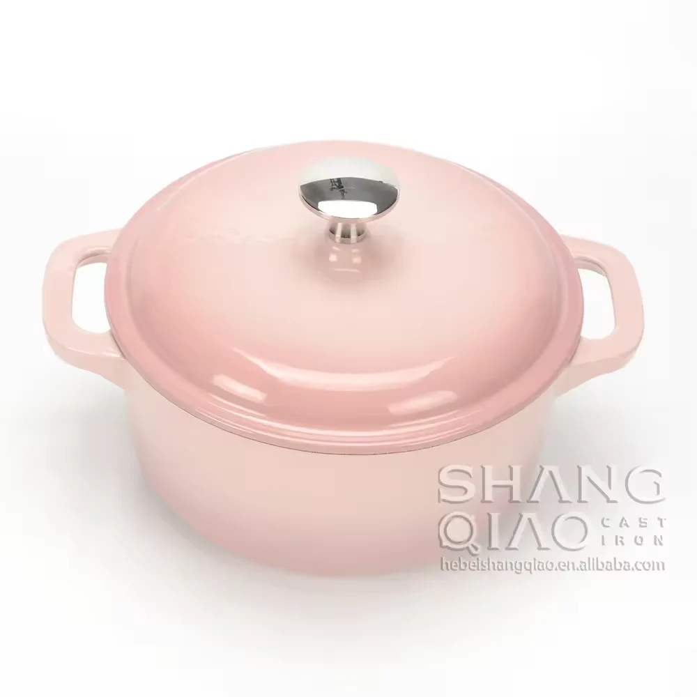 7 inch enameled casserole pot round dutch oven with lid enamel coated premium cast iron stewing pot 18 cm cast iron braise pot
