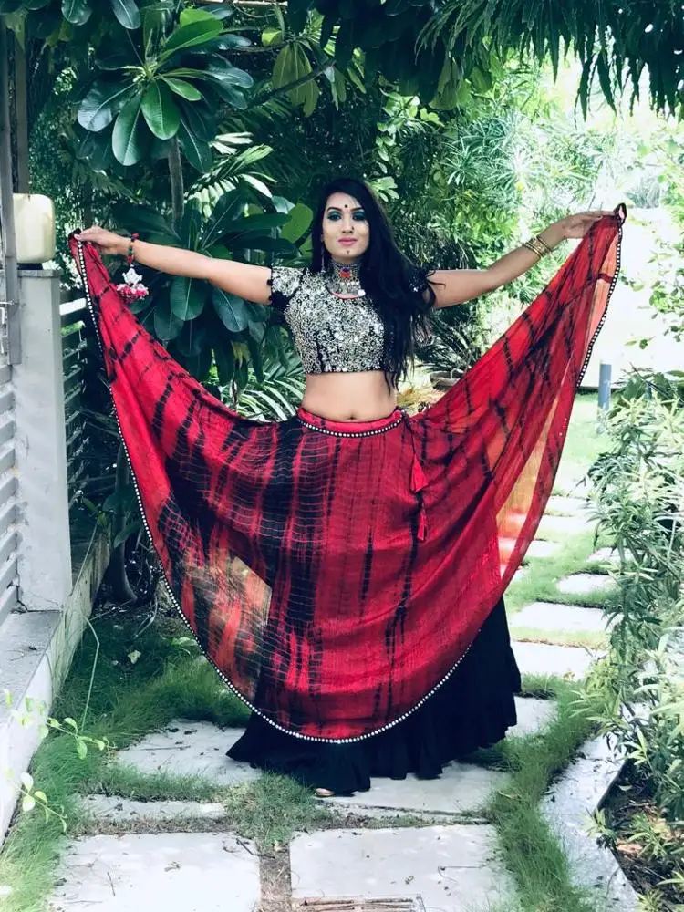 Новейшая модная Женская Вышивка Navratri lehenda, Холи, Ghaghra, Холи с Bandhej, дупатта, традиционный Navratri, Холи