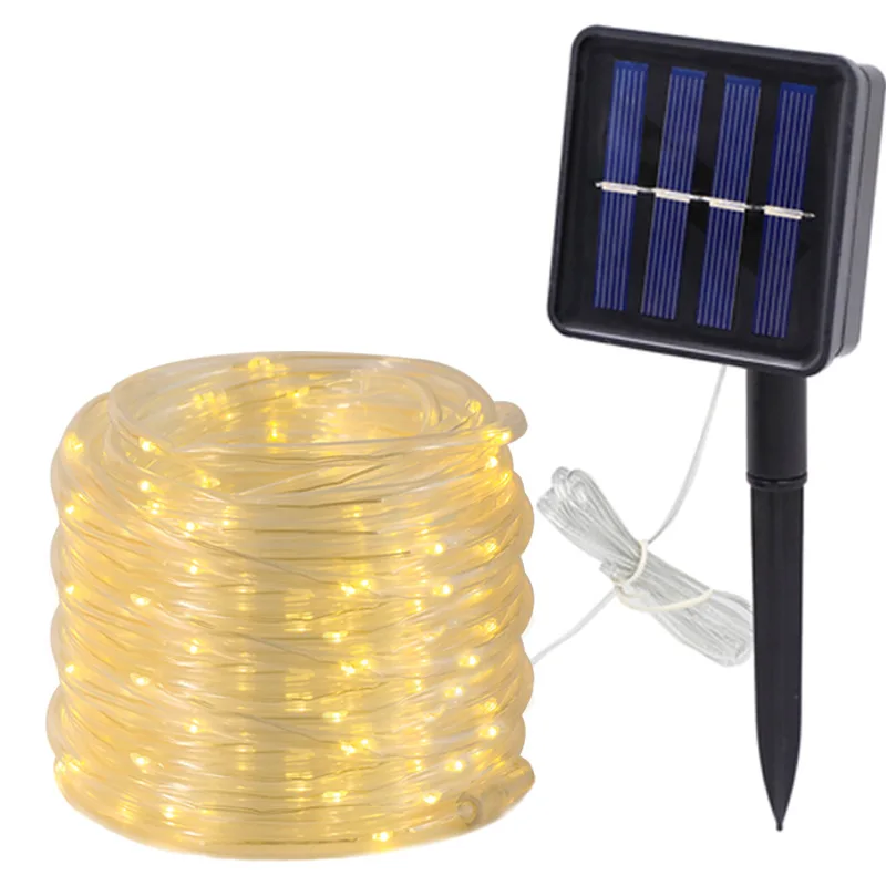 Solar Rope 8 Modes Outdoor Waterproof LED 110FT Solar Powered Tube Lights for For Garden Fence Yard Christmas Decoration