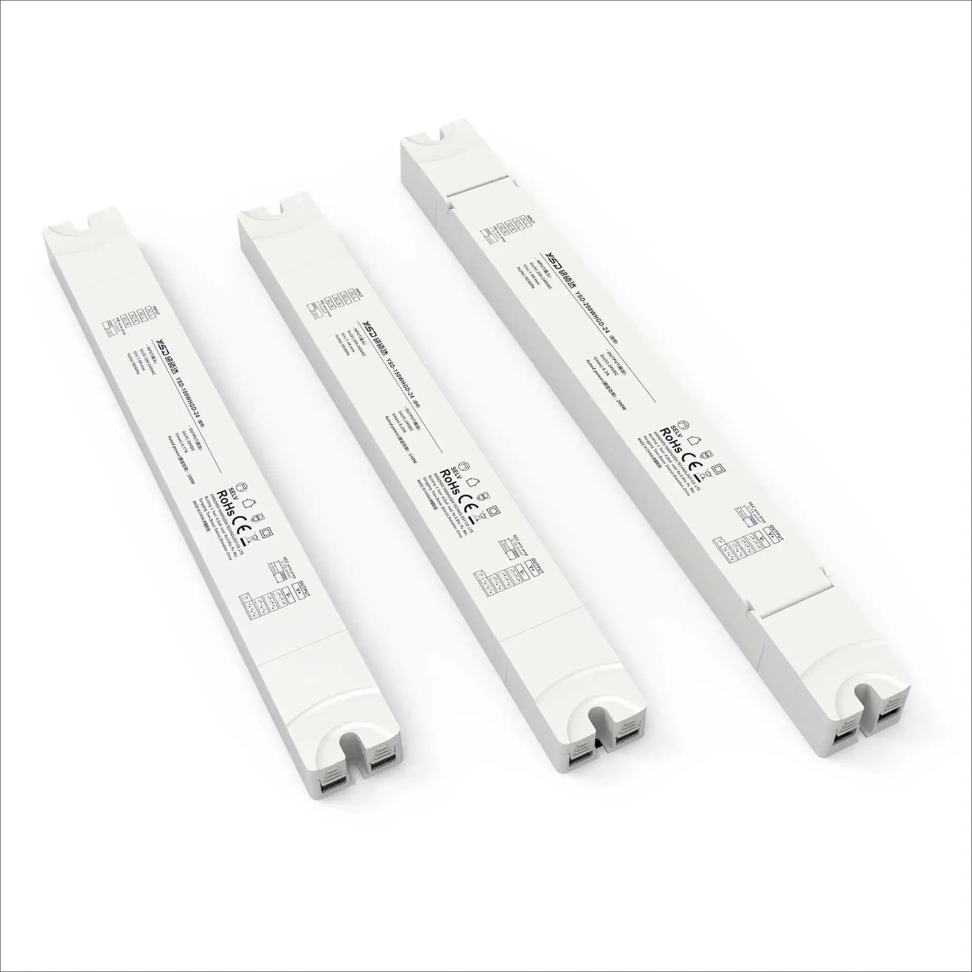 IP40 small size linear led power supply 100w 200w 24v 12v led driver 100-240VAC CE CB TUV BIS ROHS