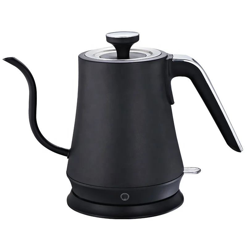 EVERGREEN 1L Electric Coffee Kettle,Home Appliances Gooseneck Electric Kettle with Digital Panel/Strix Controller,Matt Black