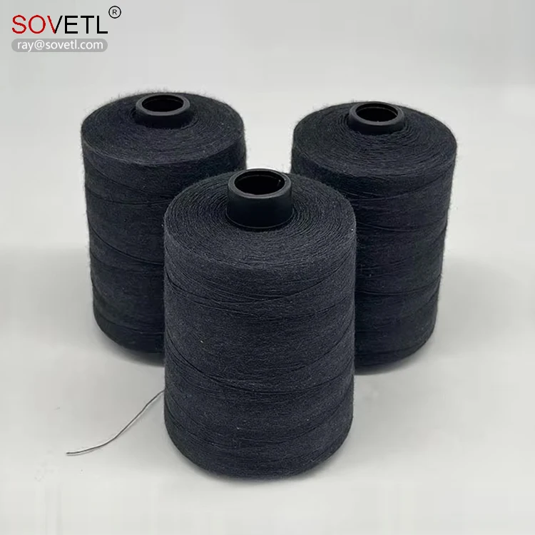 Black Meta aramid yarn 1313 colorful 20s2 20s3 30s2 30s3 high temperature durability spun aramid yarn