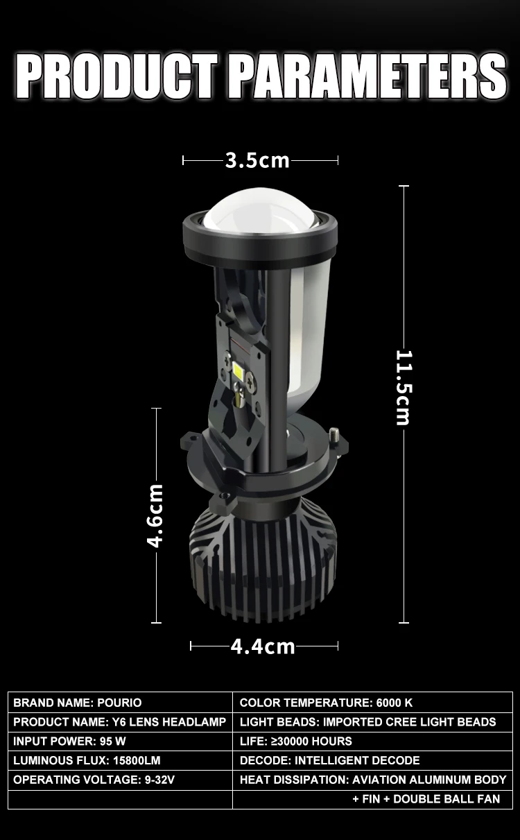 EVITEK super bright 70W 18000LM Y6 Y8 H4 Y9 Y10 H7 9005 H11 H10 led headlight bulbs led lens h4 for universal Auto Cars