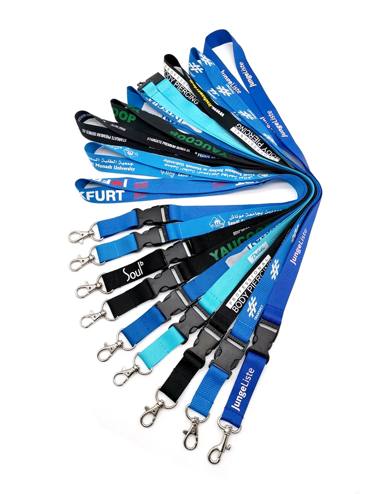 Top Quality Customized Sublimation Breakaway Polyester Neck Lanyards With Badge Holders