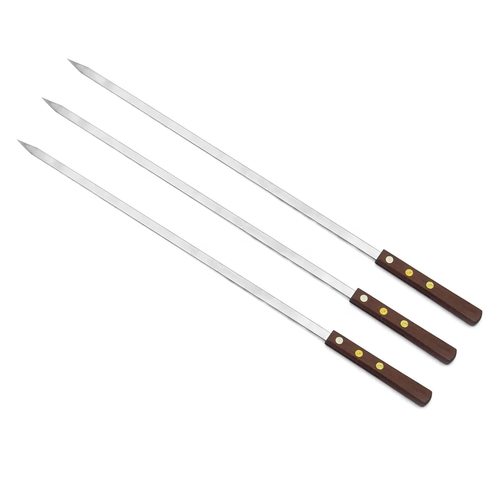 Stainless Steel BBQ Tool Set Easy Cleaning Reusable Skewers for Grilling Barbecue Skewers for Cooking