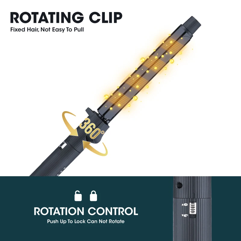 New upgrade long tong hair curling iron professional rotating hair curler led display 450F Waver Iron Crimper