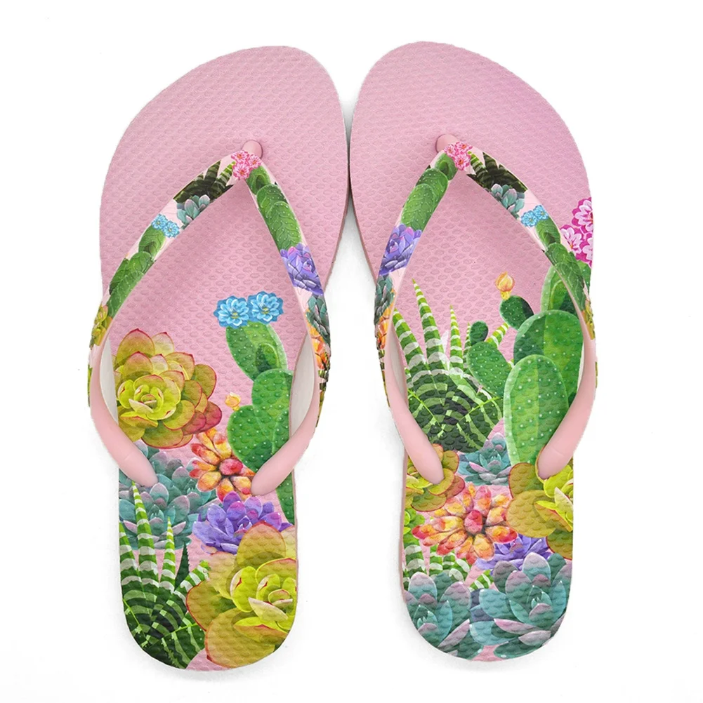 Summer Wholesale Popular Style Rubber Sole Digital Print Women Slippers