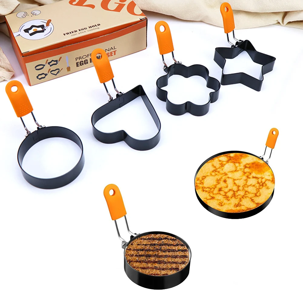 Антипригарные формы из нержавеющей стали для приготовления жареных яиц кольца блинов разных форм кольцо с ручкой